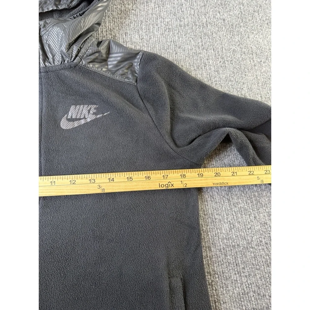Nike Kids Youth L Full Zip Fleece Hoodie Black Sportswear Winterized Jacket‎